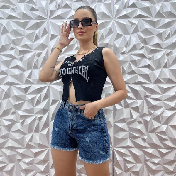 Short Desflecado Oscuro